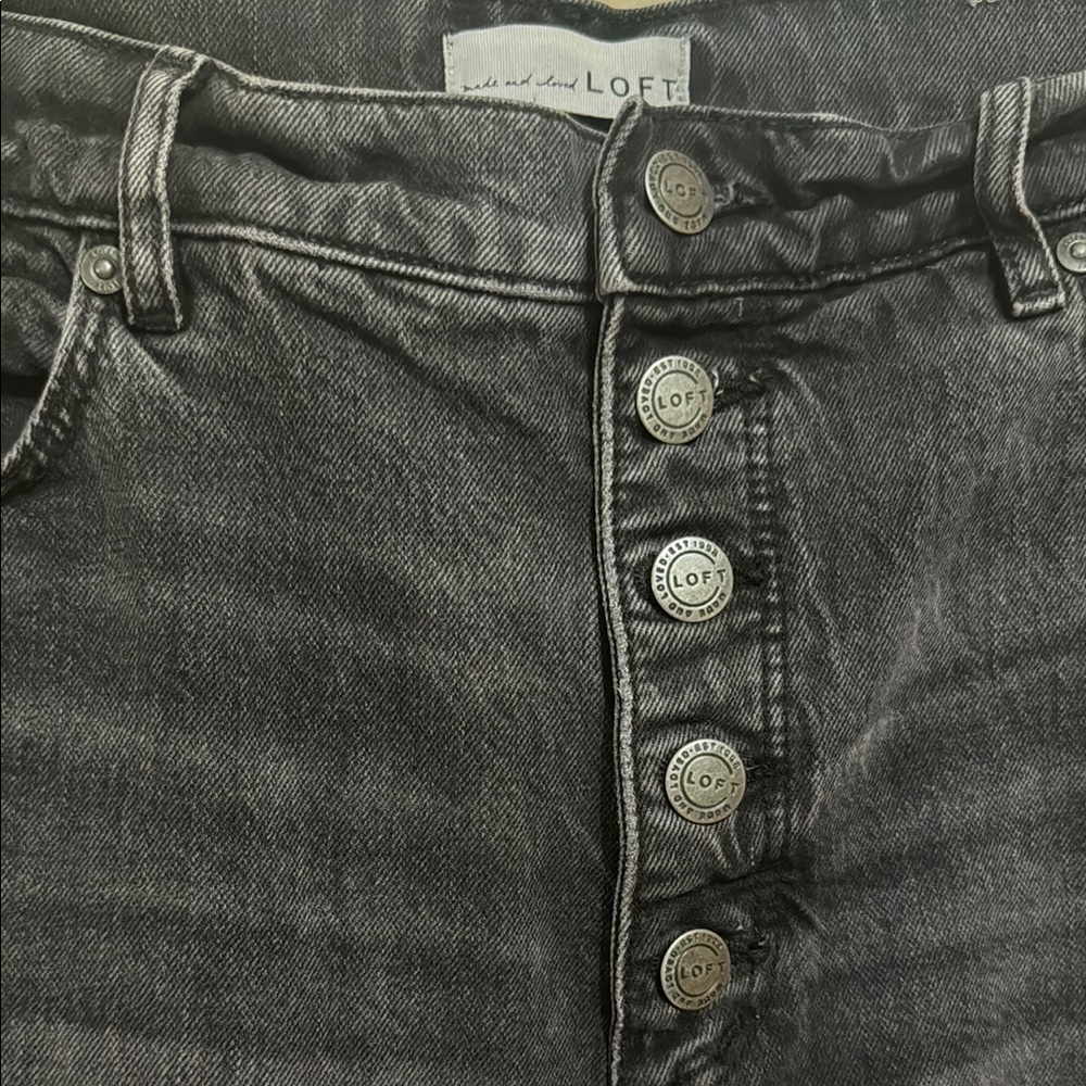 LOFT High Waist Sandal Flare Black Wide Leg Jeans Size 31/12! - Picture 2 of 13